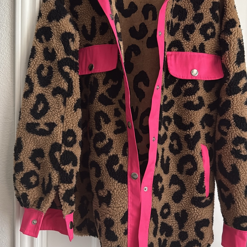 Women’s Cheetah and Hot Pink Shacket